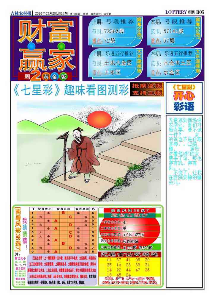 034期财富赢家（七星彩）[图]